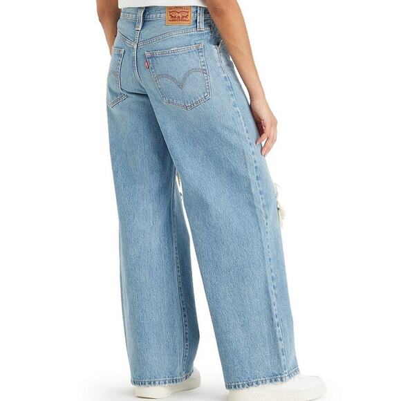 Levi's Sky Blue Wide Leg Jeans - Picture 2 of 9